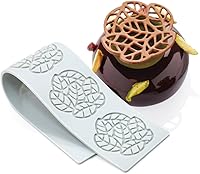 Vista 10 de TUKE Moldes de silicona de hojas huecas, moldes de chocolate con forma de corazón, geometría, molde de silicona 3D, molde de hojas de caramelo