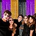 Halloween Party Decorations, 3 Pack Glittery Halloween Foil Fringe Curtains 3.3 X 6.6 ft, Orange Purple Black Tinsel Party Backdrop Photo Booth Props Streamers Birthday Party Supplies