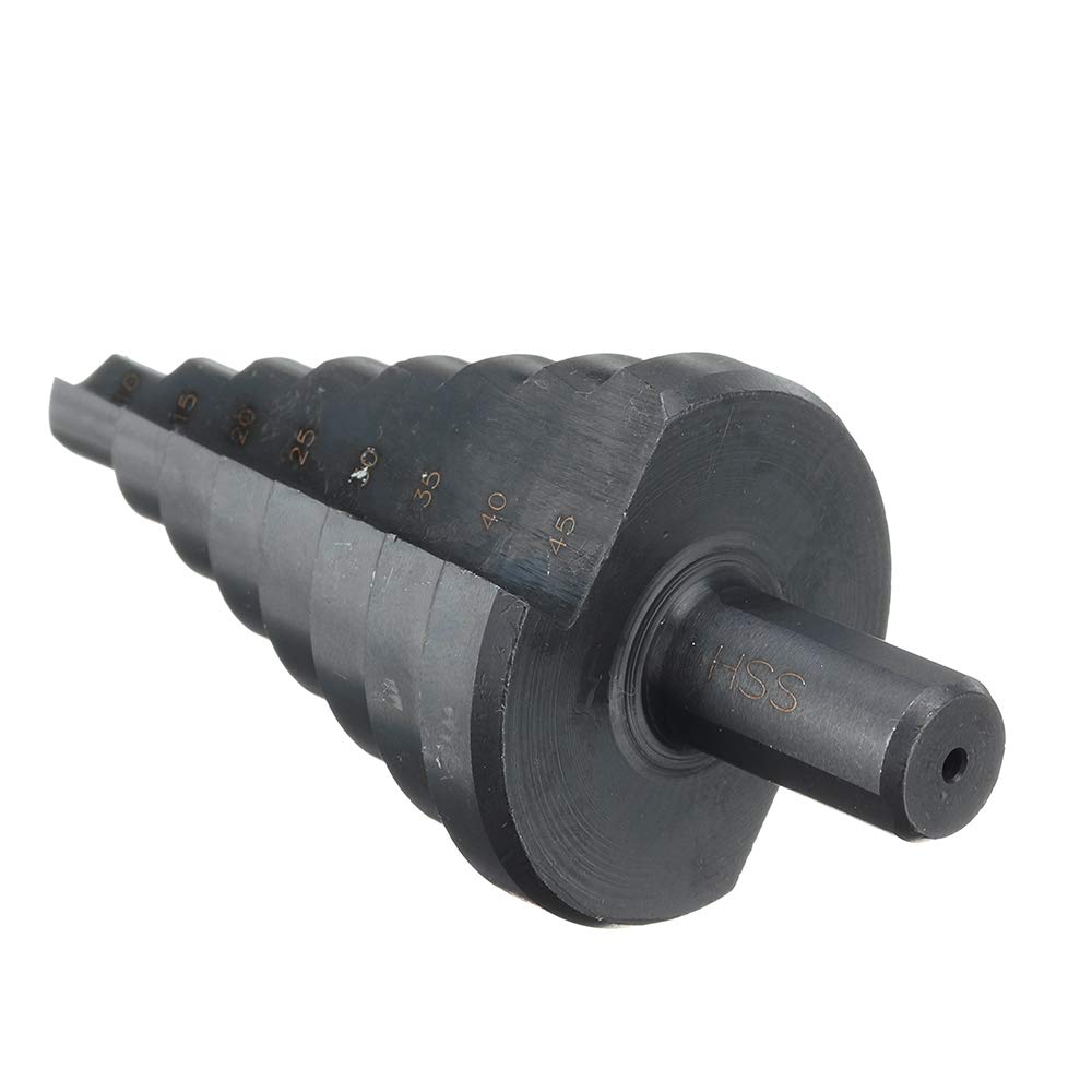Broca escalonada de 10-45 mm Hss Paso de titanio o nitruro Recubrimiento de cono Broca de taladro - Oro