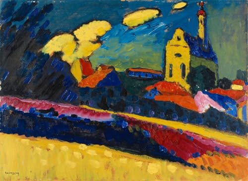 Tableau Kandinsky 60x90cm reproduction sur toile paysage coloré art mural pour salon