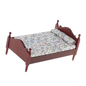 Amazon | 1/12スケール ドールハウス ミニチュア 木製ベッド