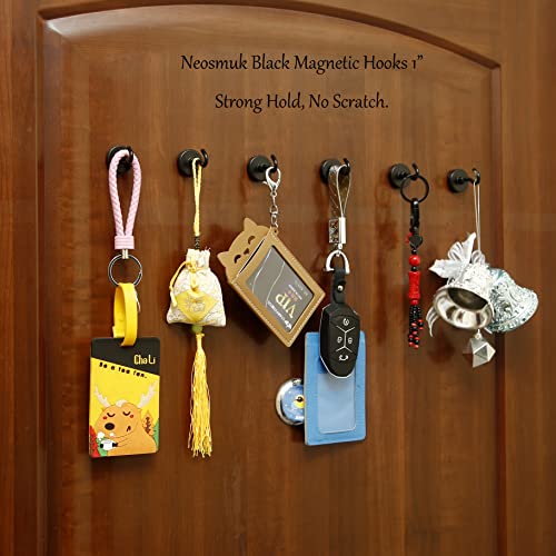 Image of Neosmuk Magnetic Hooks for Cruise Cabins, 85lb+ Heavy Duty, Black, 6 Pack