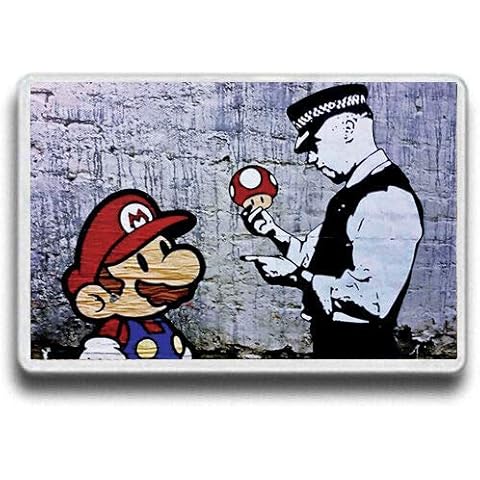 BANKSY Mario Policeman Street Art FRIDGE MAGNET! JUMBO SIZE Cover