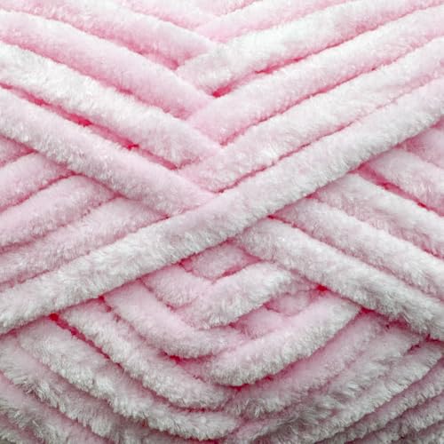 Image of Cuddly Velvet Chenille Yarn, Super Soft Fluffy Bulky for Knitting Crocheting Crafting Blanket Amigurumi, Durable for Shedding, 100 Gram (3.53 Ounces) 109 Yards (100 Meters) (Baby Pink)