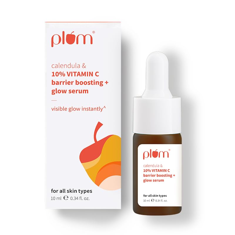 10% Vitamin C & Calendula Barrier Boosting + Glow Serum | Boosts glow | Ceramides strengthens skin barrier | Niacinamide fights pigmentation & dark spots | Non-irritant| Men & Women | For all skin types | 10ml