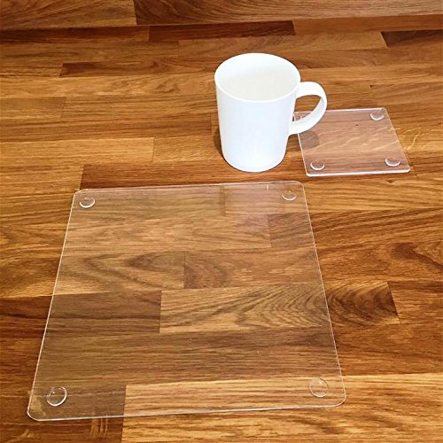 Square Placemat and Coaster Set - Clear - Set of 4
