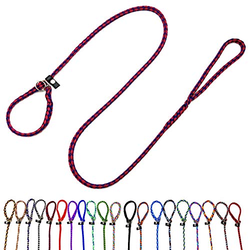 elropet Hundeleine für kleine und mittlere Hunde, Retrieverleine, Agilityleine, Moxonleine mit Zugstopp 1,30m / 1,50m / 1,70m / 2m, Polypropylen, Montana (Marineblau-Bordeaux)