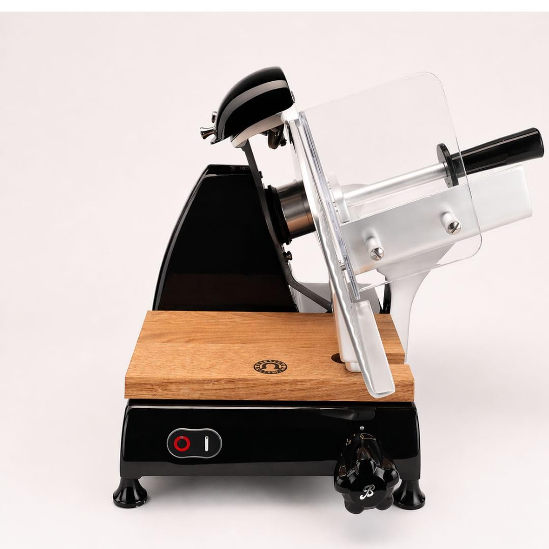 Palatina Werkstatt ® Berkel Red Line 250 - Trancheuse professionnelle - Modèle 2022 - Noir - Avec ponceuse intégrée - Planche en bois de fût fabriquée à la main