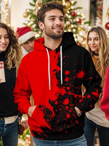 wangstar Graphic Hoodies for Men Sweatshirts Gifts Xmas Rapper Cool Things Novelty Stuff Black Red Pullover Hoodie Adult - Image 5