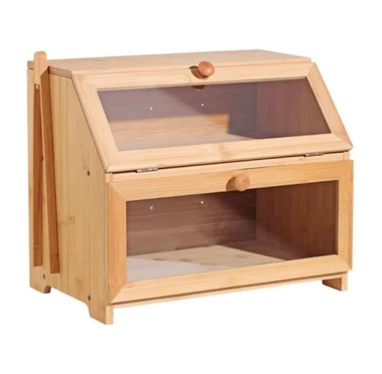 MHbdfsxz Bread Container Storage Bin Wooden Bread Box For Kitchen Countertop With Clear Window Storage For Decor Cookies Pastries