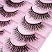NPFVKSA False Eyelashes 10 Pairs 3D Natural Wispy Lashes Cat Eye Lashes Mink Lashes Fluffy Thick And Soft Lashes (W55), Black
