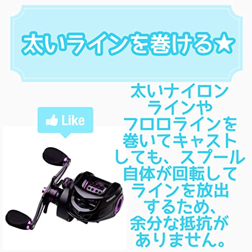 Chase ベイトリール ハンドル フィネス ギア比7.2:1 最大ドラグ10kg 右巻き 左巻き 両軸… (左巻き) 4枚目