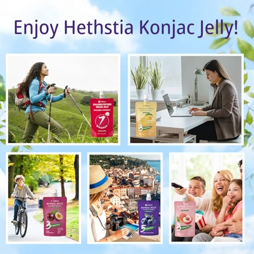 Hethstia Konjac Jelly Pouch Blueberry Flavor, 10 Pack Drinkable Fruit Snack - image 8