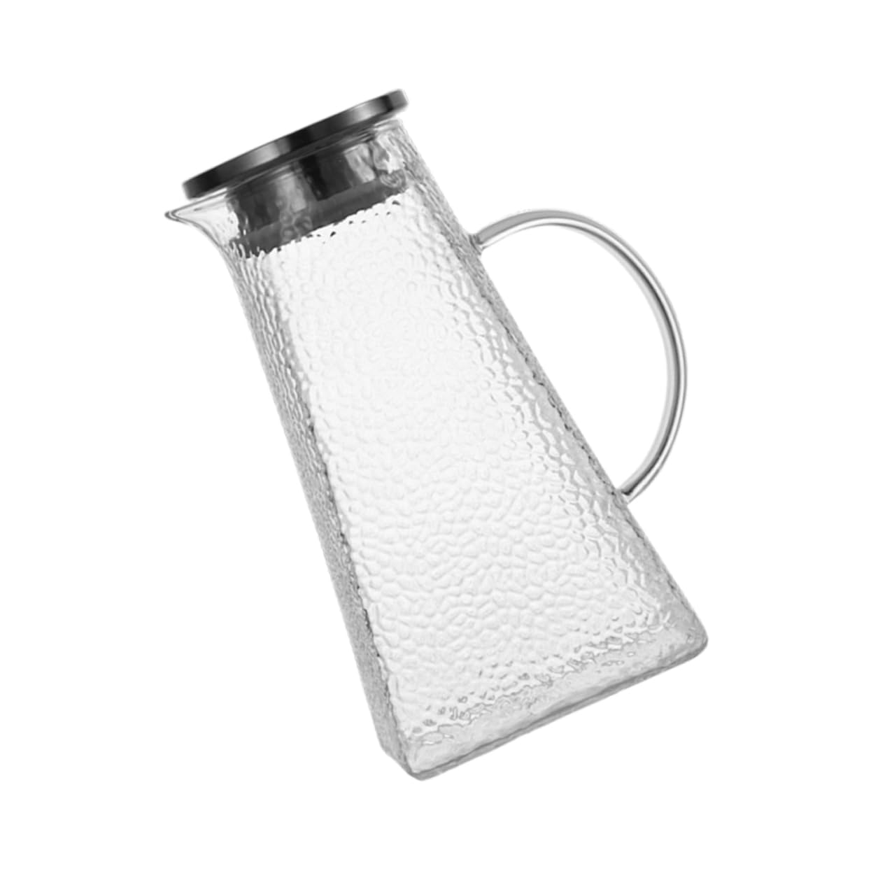 Jarra de Agua de Vidrio con Tapa 1, 5 L Diseño Martillo