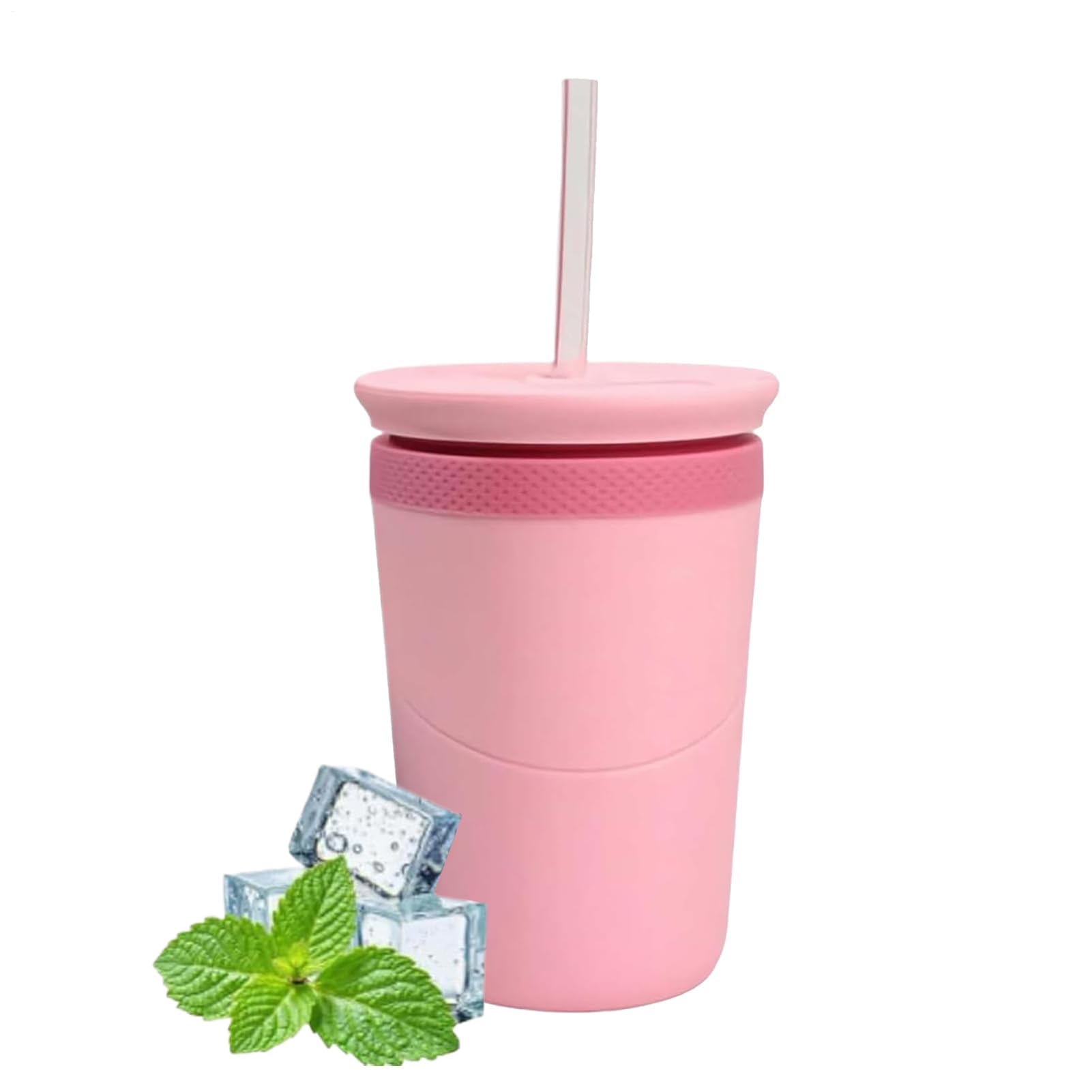Muiltvoe Cylinder Ice Mold with Lid and Straw, Mini Easy-Release Silicone Press-Type Freezer Tray, Ice Maker for Whiskey, Bourbon, Soda, Party, Home, RV, Kitchen
