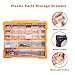 Torin AG2260B 24 Drawers Storage Cabinet Organizer: Convenient Plastic Parts Storage for Desktop or Wall Mounted Organization of Hardware, Parts, Crafts, Beads or Tools, Black/Orange
