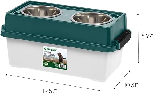 Miniatura 4 de IRIS Remington - Comedero elevado mediano de 13 libras12 cuartos de galón con recipiente hermético de almacenamiento de alimentos para mascotas,