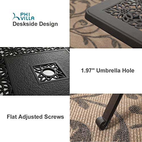 image for PHI VILLA Cast Aluminum Patio Bistro Dining Table Clearance with 1.97