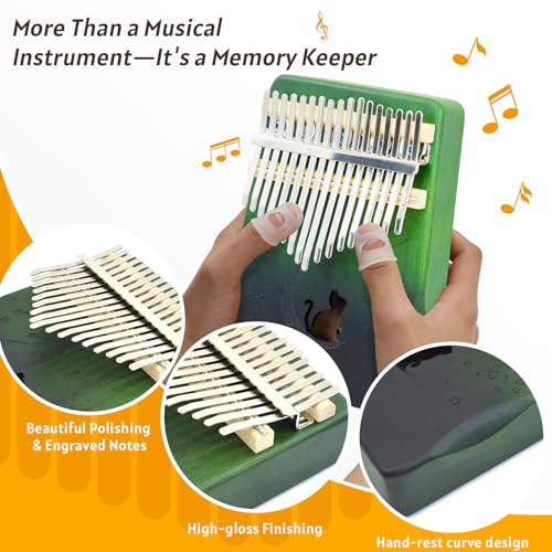 Image of 17 Key Kalimba Thumb Piano, Mbira Instrument,Musical Gift for Kids & Adults