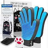 LÖWENKÖNIG®️ Taurus 2.0 [Hochwertiger Fellpflege-Handschuh + extra Lange Soft-Noppen] für Kurz & Langhaar Katzen & Hunde I Haustier Bürsten Handschuh I Massage-Bürste I Katzen-Zubehör