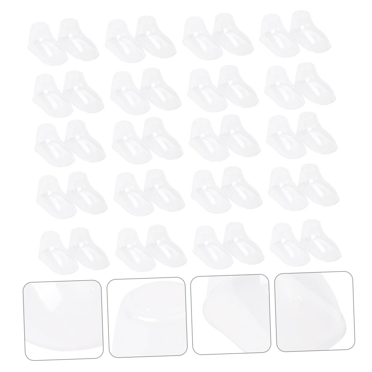 Cabilock 100 Stück Transparenter Pvc Babyfuß Präsentationsständer für Kinderschuhe Stabil und Knitterfrei für Babysocken und Kleinkinderschuhe