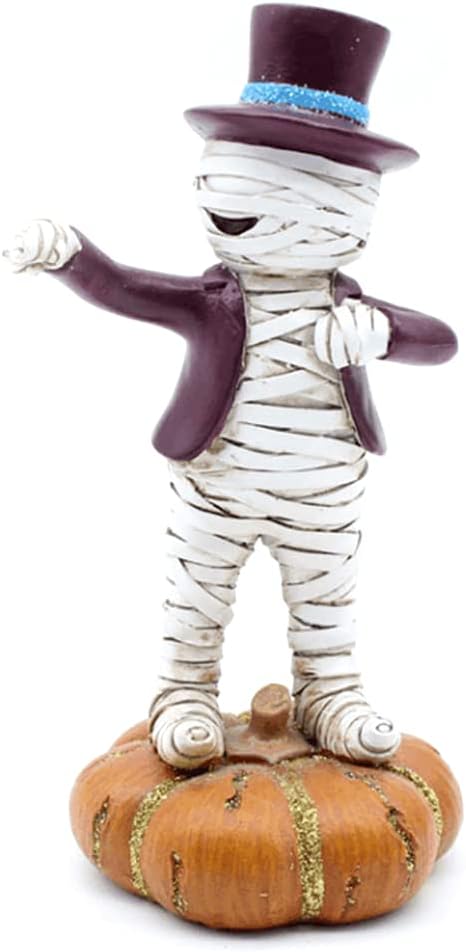 1セット レジンアートミイラ ダンシングオンザカボチャ ハロウィン デコレーション 置物 像 オーナメント