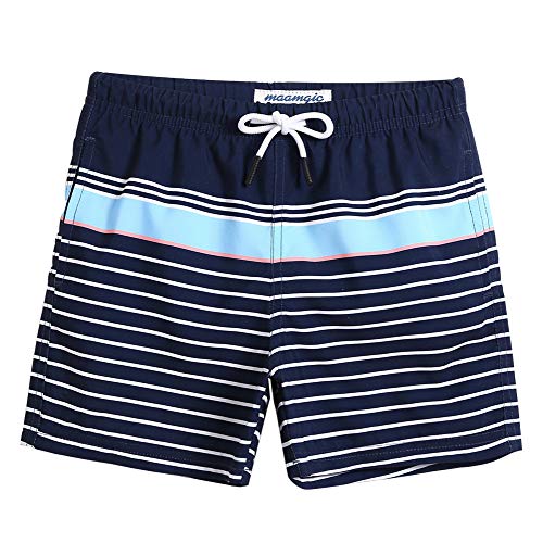 MaaMgic Kleine Jungen Badeshorts Schnelltrocknend Boardshorts mit Mesh-Futter Taschen und Verstellbarem Tunnelzug MEHRWEG