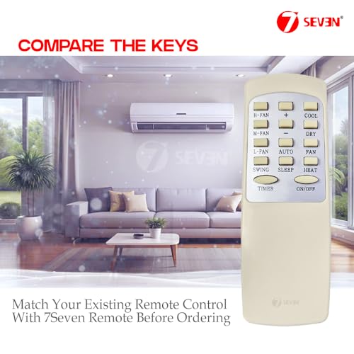 Image of 7SEVEN Compatible with Lloyd AC Remote Control Model 54D Suitable for Split and Window 1 1.5 2 Ton Air Conditioner Remote - Match Each Keys Exactly to Replicate Genuine Remote Function