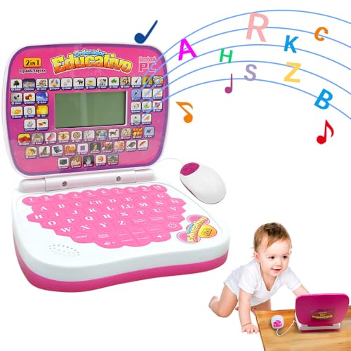 Hogar, 2RIYADH Computadora de Juguete, Computadora Portátil para Niños, Desarrolla la Inteligencia de Los Niños, Repetidor de Música, Mini Ligero y Portátil,...