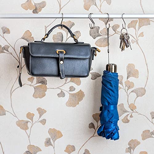 Image of S Hooks for Hanging - S Shaped Heavy Duty Stainless Steel S Type Hook 3.25 Inch (4mm) Long Extension for Clothes, Wardrobe, Kitchenware, Office, Bathroom, Plants, Pots - 6 Pieces (Silver)
