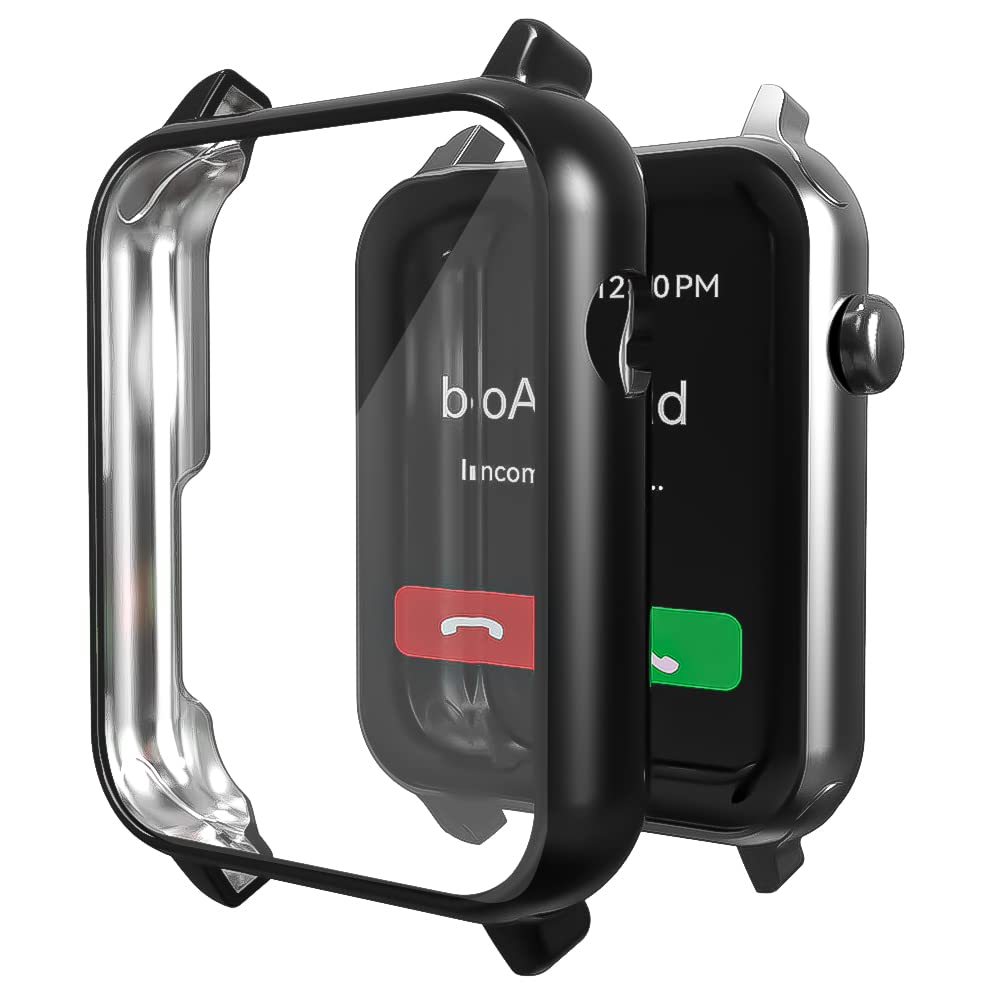 Sounce Protective Case Cover Compatible Boat Wave Call Protective Case PET HD Clear Ultra-Thin Cover with Unbreakable Screen Guard - (Black)