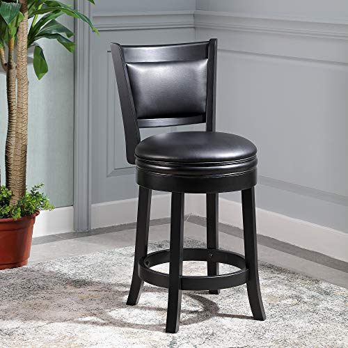 Ball & Cast Swivel Counter Height Barstool 24 Inch Seat Height Black Set Of 1 #TOP3