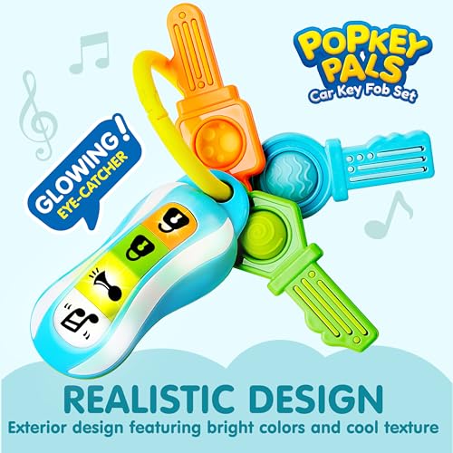 JOYIN Baby Car Keys Teether - Toddlers Sensory Learning Toy w/Music & Lights - Musical Baby Toys 6 to 12 Months for Travel - Birthday Gifts for Baby Age 6+ Months - Easter Stocking Stuffers - Image 3