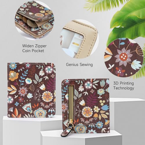 Small Womens Wallet Mini Compact Bifold Pocket Wallet Ladies RFID Blocking Slim Wallet for Women with ID Window4