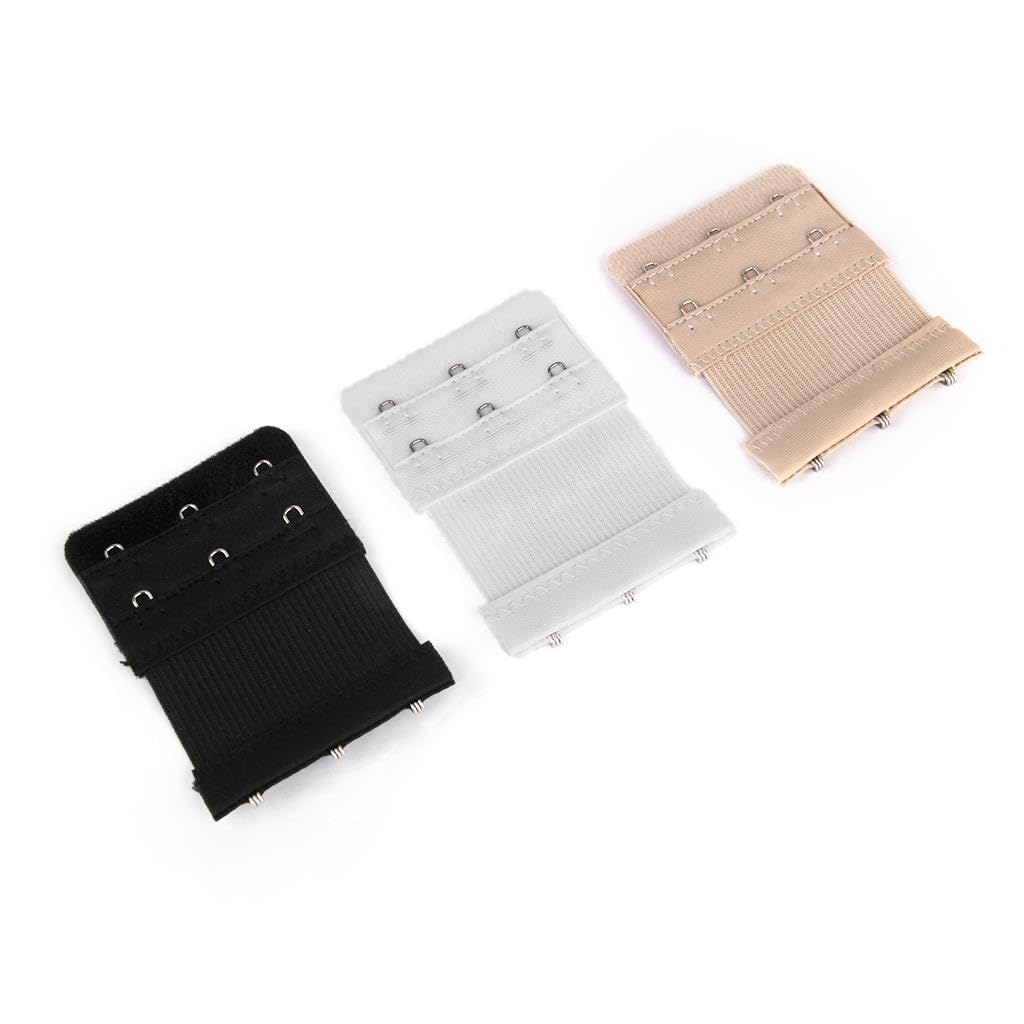nivaa Elastic 3-Eye Hook Bra Extension Extender 3pcs Black Nude White-picture-21