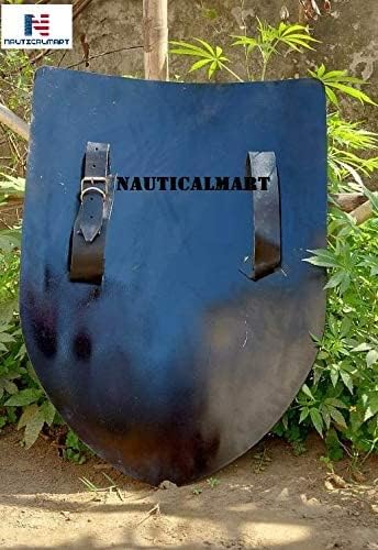 Miniatura 5 de Escudo medieval de cuatro puntos, réplica de armadura de caballero en blanco para recreación histórica, LARP, cosplay y Halloween