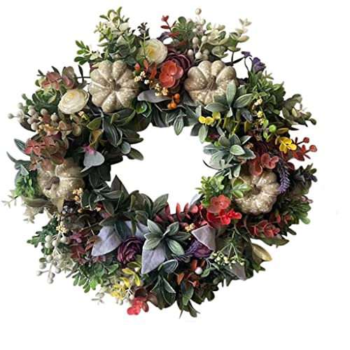 Couronne d'eucalyptus et cadre de couronne d'automne pour maison