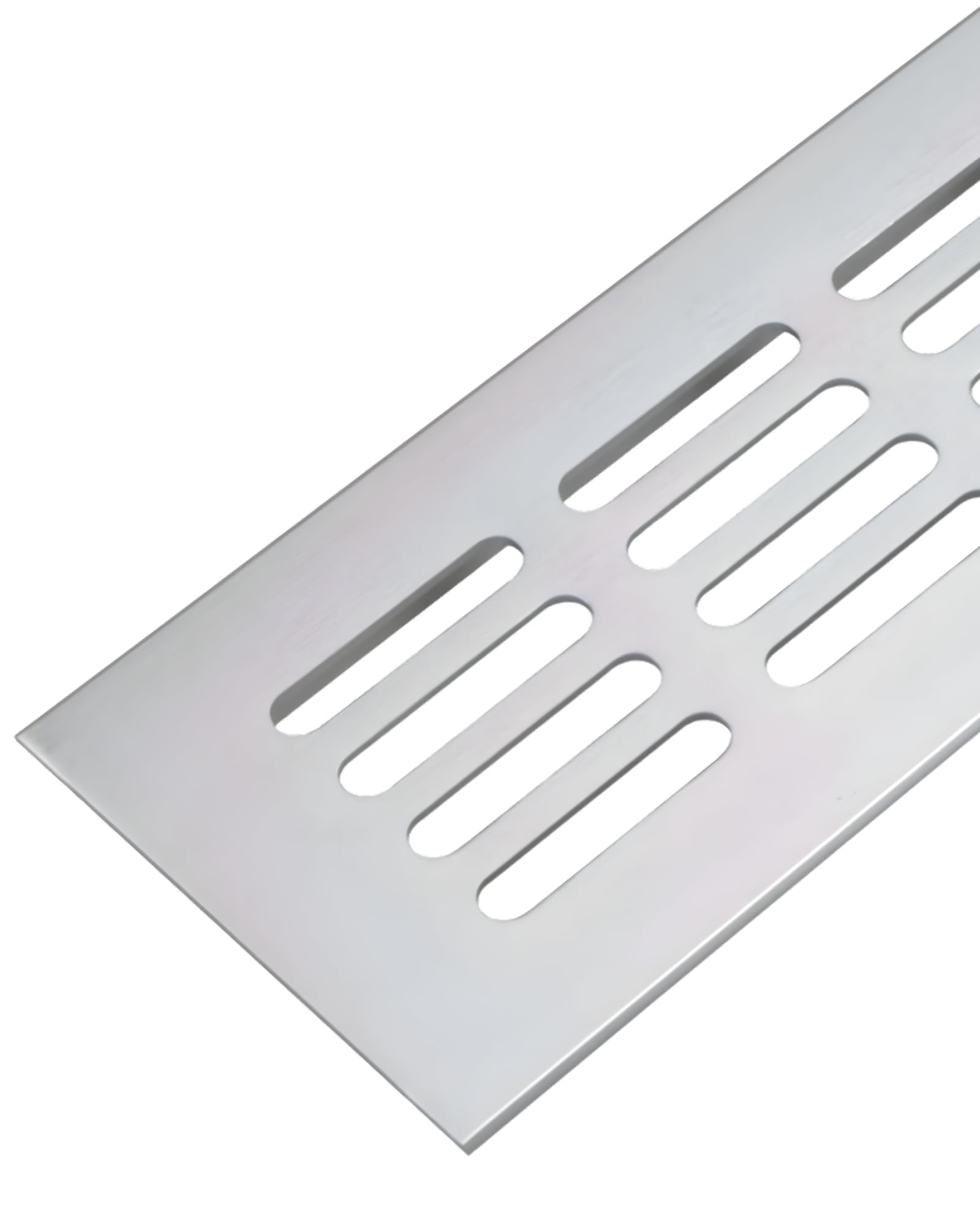 Gedotec Matte Silver Anodised Ventilation Grille Door Grille Silver Aluminium Ventilation Grille Square 300 X 80 Mm Furniture Grille Aluminium For Heating Wall And More 1 Piece – Ventilation Plate Oval For Ventilation, Silver