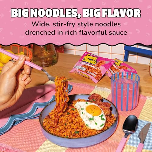 Image of Maruchan Ramen Spicy Creamy Chicken Noodles, Saucy Noods - Stir Fry Style, Bold Korean-Inspired Sauce, Rich Flavor, Made in USA - 3.3 Oz. (20 Pack)