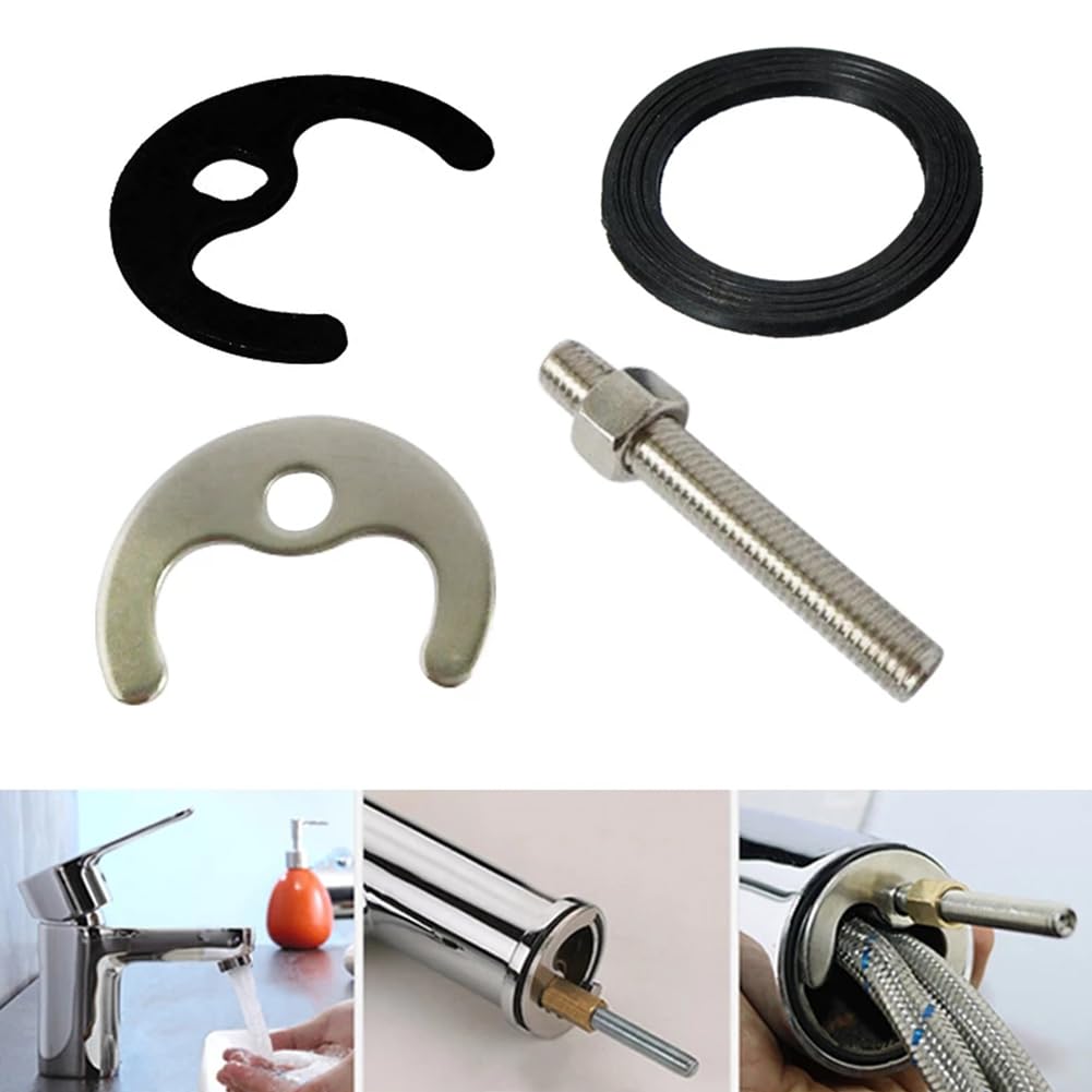 FUBESK Juego de fijación de grifo Pin Monobloque Kit de montaje de lavabo Soporte Bracket Tornillo para reparación de cocina, Juego de herramienta de fijación para lavabo o fregadero Monomando