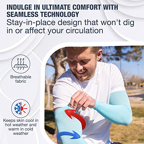 Image of SportsTrail Cooling Arm Sleeves for Men & Women - Breathable, UV Sun Protection, Sports Arm Sleeves for Women, Men & Youth