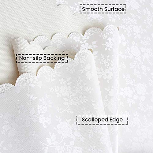 Image of Romanstile Waterproof Vinyl Tablecloth Round, 60 x 60 Inch, Rose White