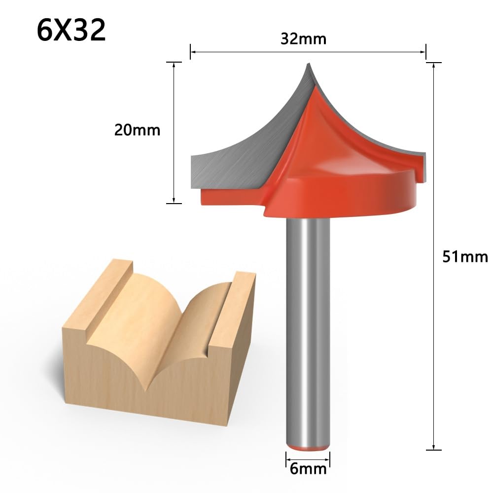 3D CNC Engraving End Mill with 6MM Shank, V-groove Sharpening Bit Suitable for Engraving(32MM) - Image 2