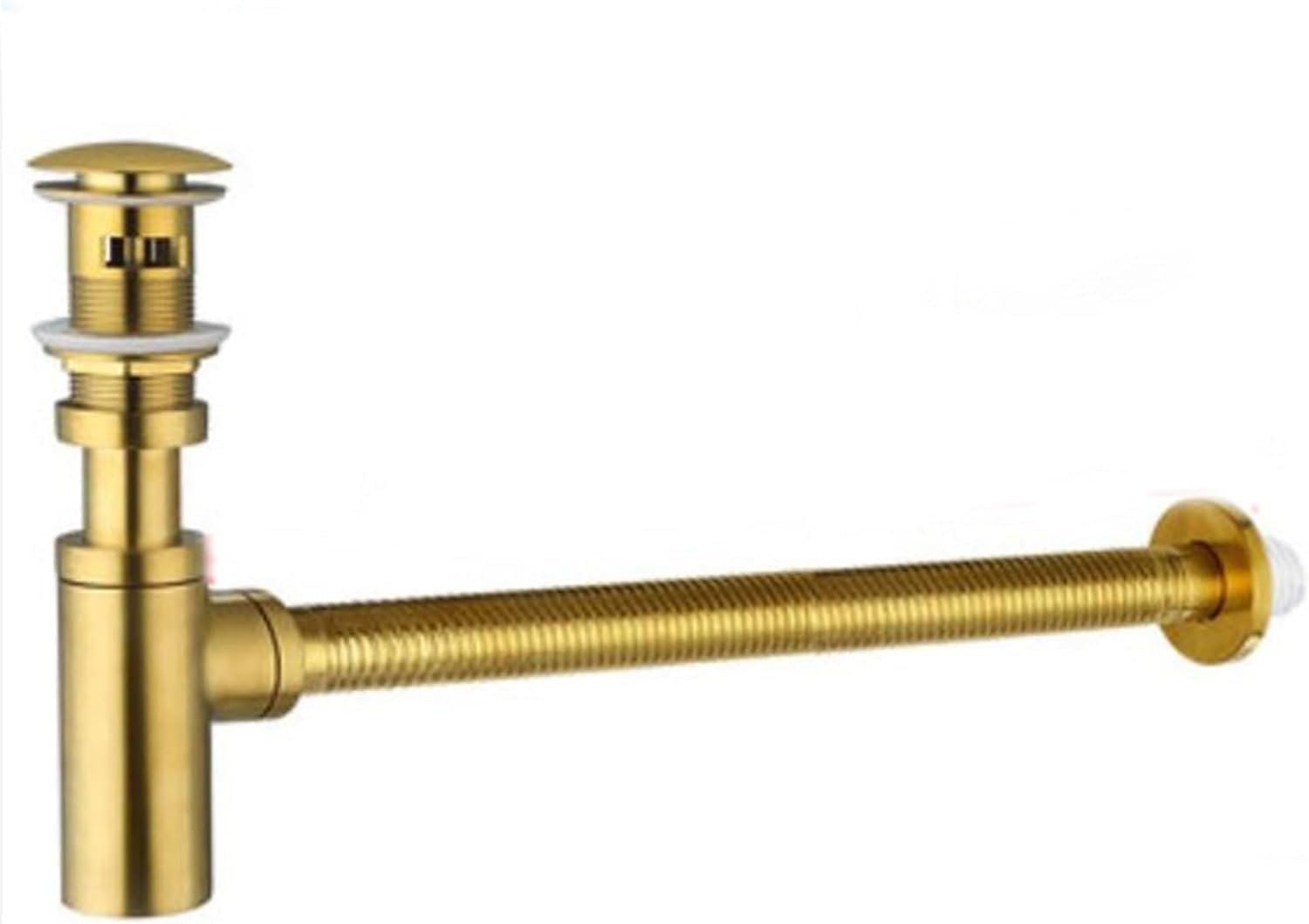 Tappo for lavabo Scarico Tipo P Sifone for Bottiglia Sifone for lavabo in Ottone Scarichi a sifone con Tubo di Scarico Pop-up Dorato. (Color : with Hole Set)