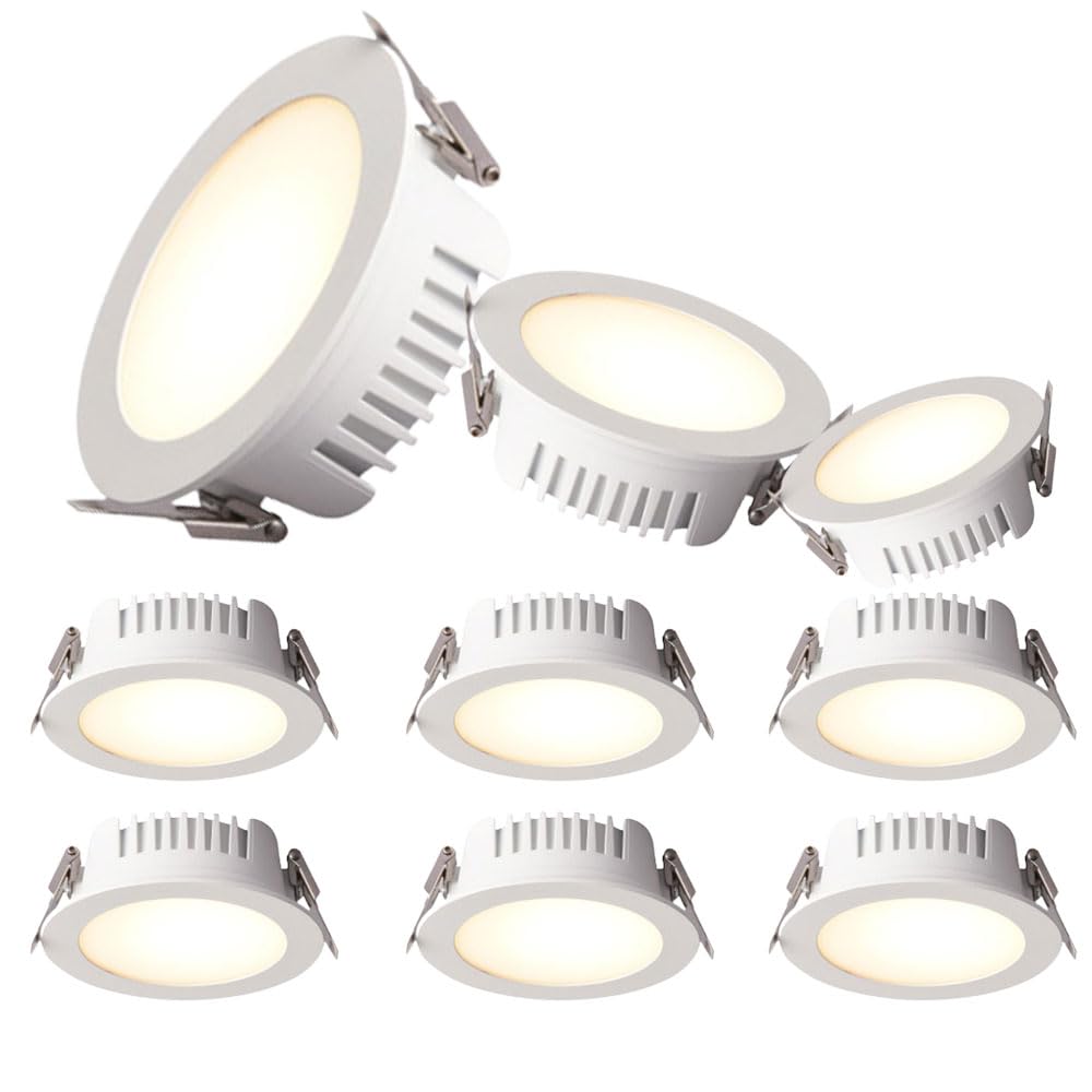 Faretti da incasso a LED in alluminio impermeabile IP65 da 9 pezzi 7W, 12W Luci da incasso a LED impermeabili da incasso per doccia
