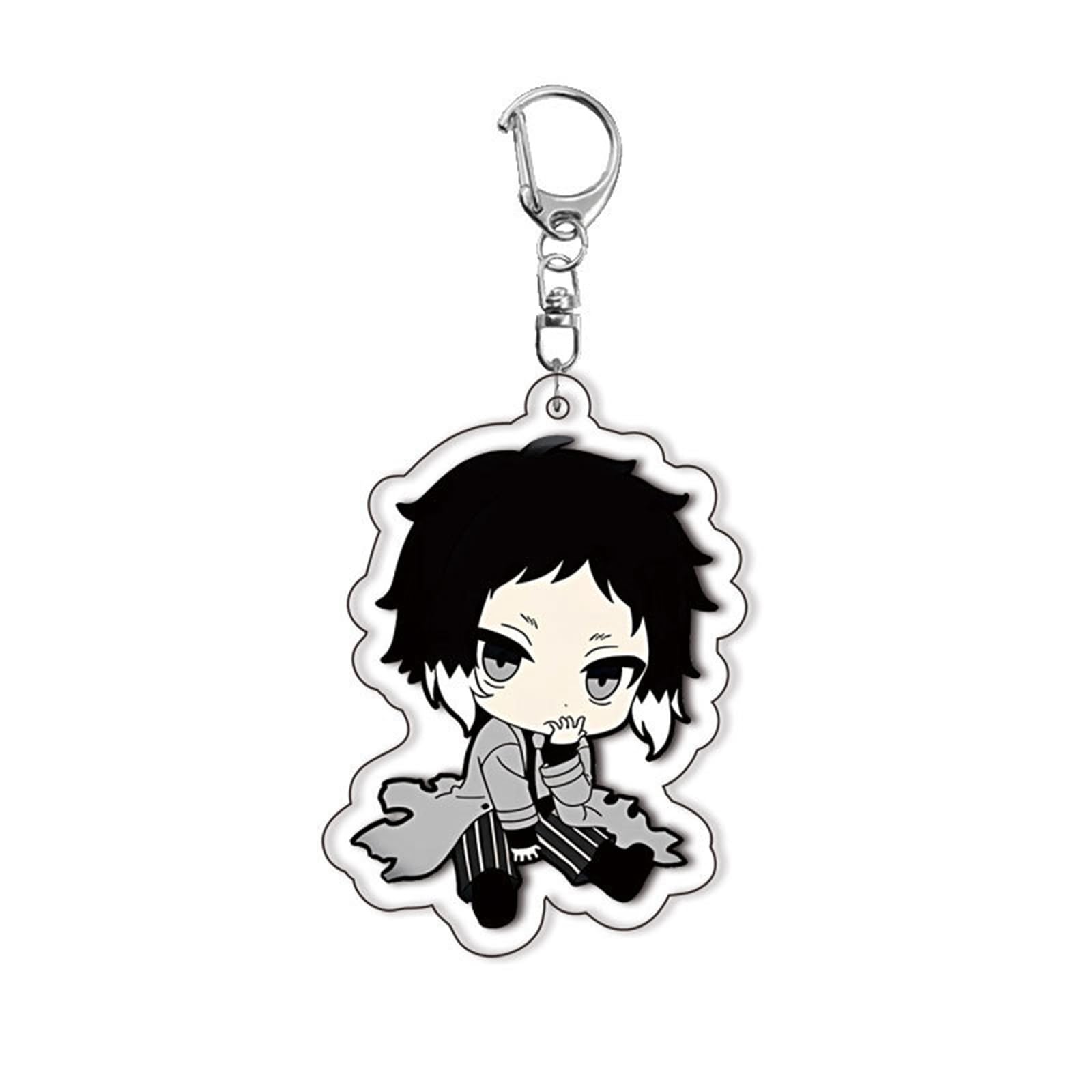 GO2COSY Set of 10 Anime Bungo Stray Dogs Keychain Osamu Dazai Acrylic Pendant Key Chain Key Ring Style A