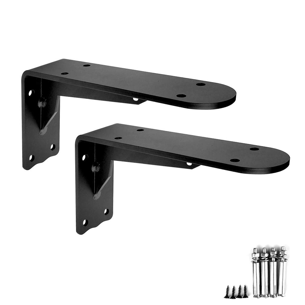 2 Pezzi,Staffe Mensole Angolari Pesante a Parete Scaffale,Industriale Staffe per Mensole,Ferro Staffa per Mensola,90 Gradi Angolo Retto Supporti per Scaffali,con Viti,Nero (55cm/21.65in)