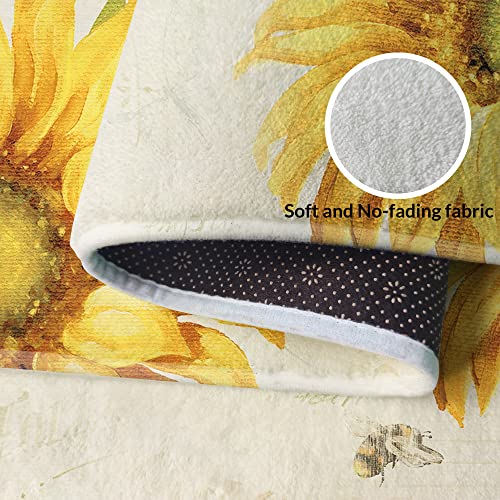 Ormis Sunflowers And Honey Area Rug Ultra Soft Faux Wool Throw Rugs Non-Slip Area Rugs Floor Carpet Cover For Living Room Bedrooms Decor 4' X 6' #TOP2