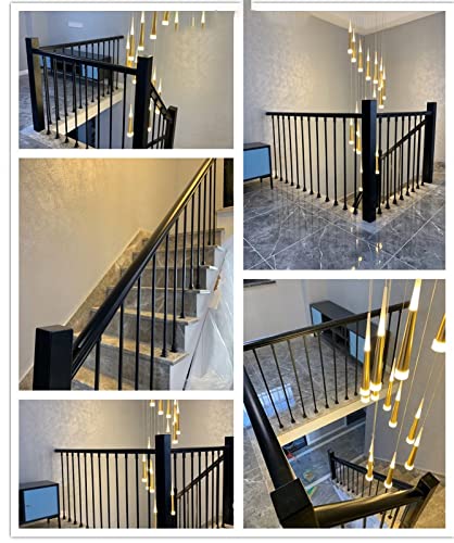 Poteau de rampe d'escalier noir de 120cm pour sécuriser le porche de votre villa