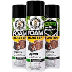 Leak Saver Foam Blaster AC Coil Cleaner Foam Spray | HVAC Coil Cleaner for AC Unit | Professional Deep-Penetrating Formula for Evaporator (No Rinse) & Condenser (Light Rinse) - 3 Pack